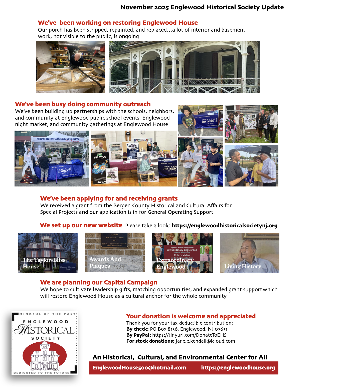 November 20205 Englewood Historical Society Updates (flyer)