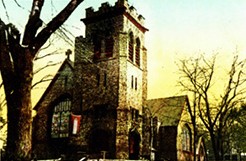 St. Paul's Church in Englewood, in evening light.